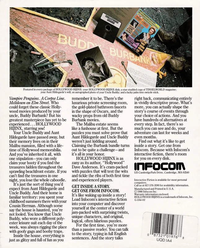 Hollywood Hijinx box back