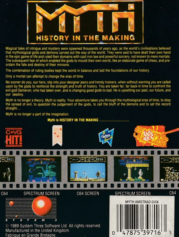 Myth: History in the Making box back