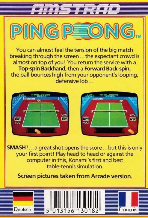 Konami's Ping Pong box back