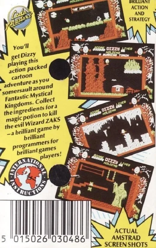 Dizzy: The Ultimate Cartoon Adventure box back