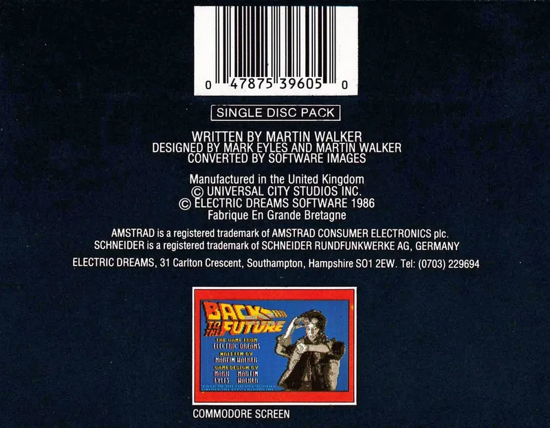Back to the Future box back