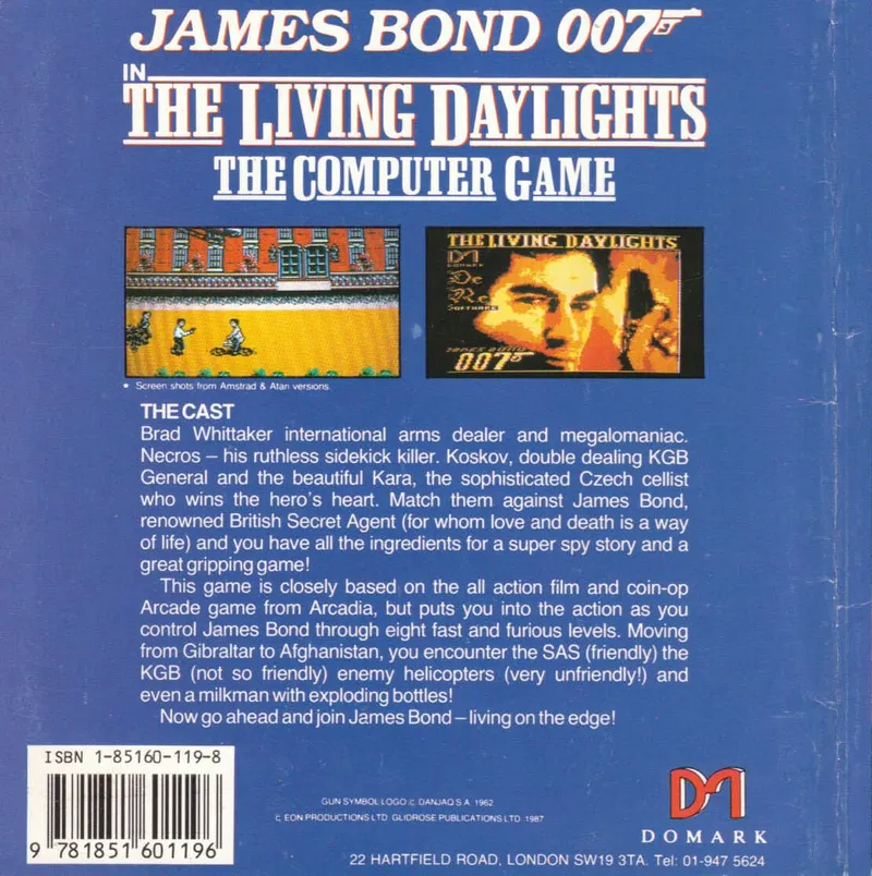 007: The Living Daylights box back