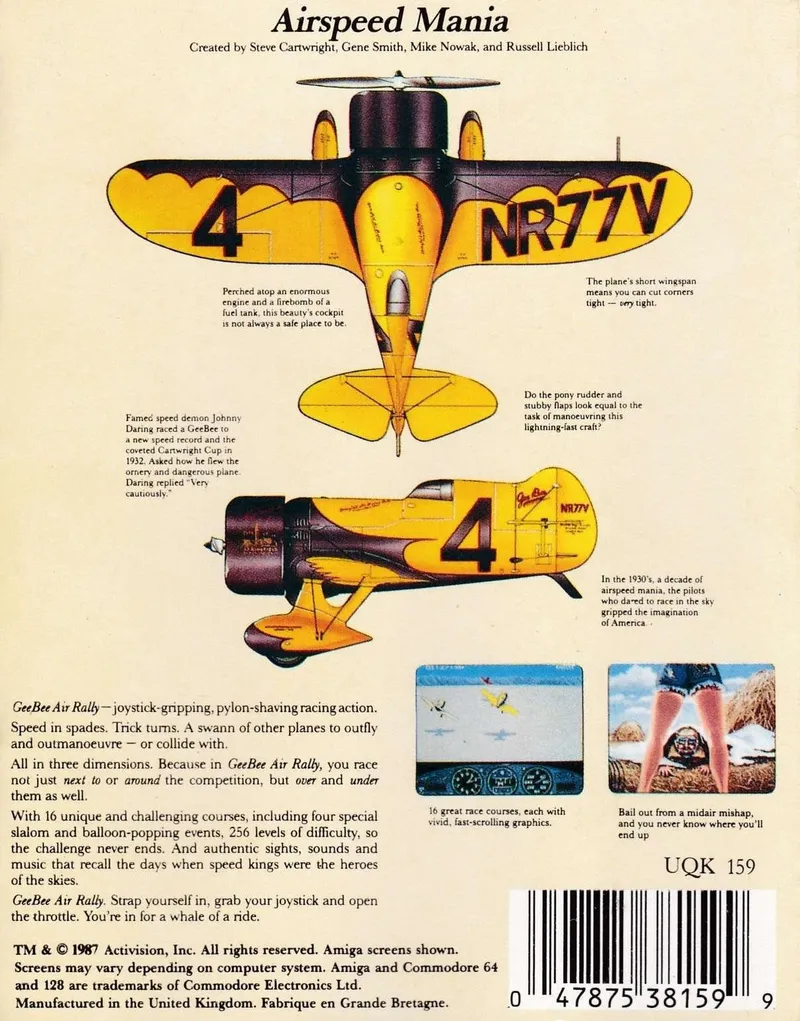 Gee Bee Air Rally box back