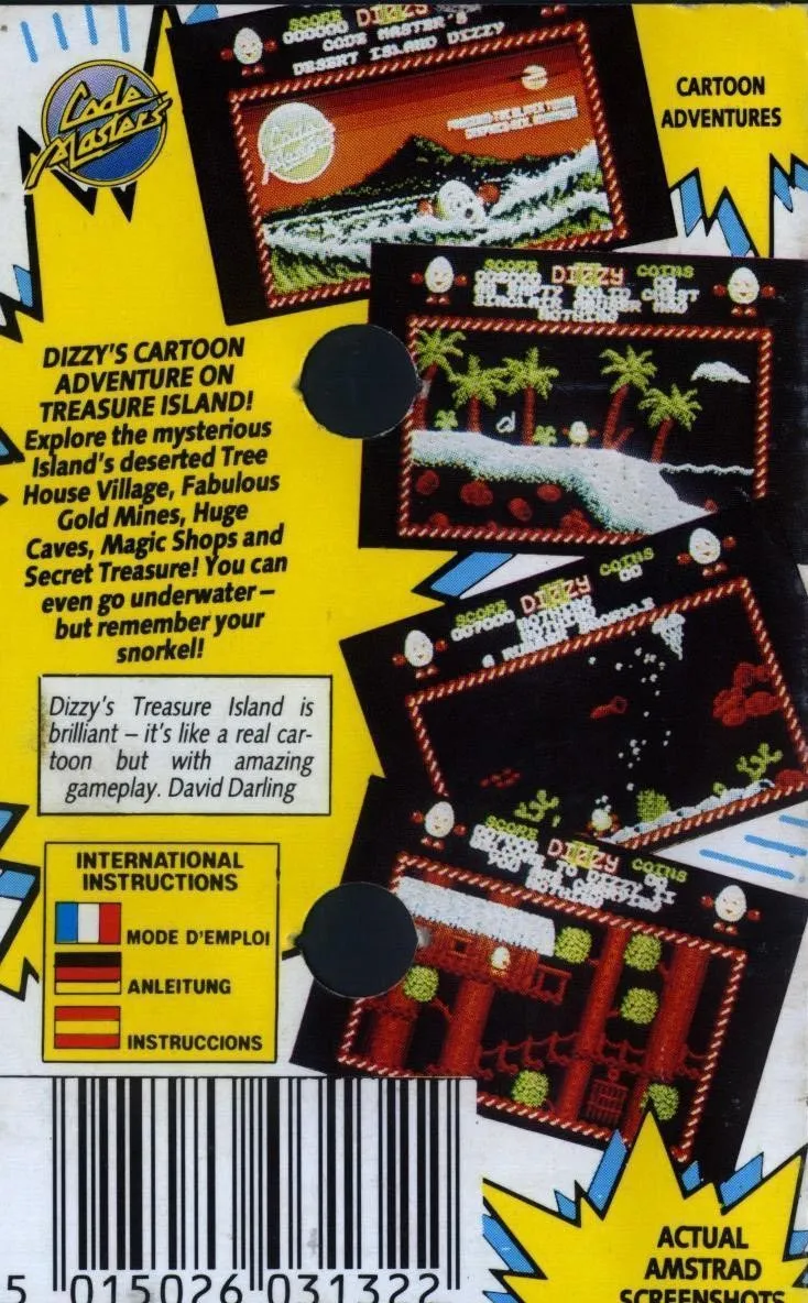 Dizzy II: Treasure Island Dizzy box back