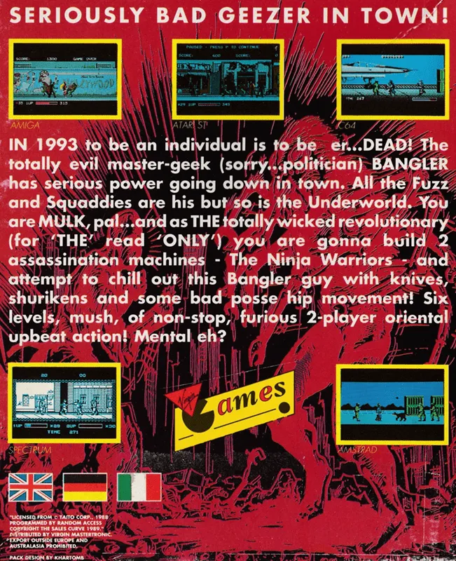 Ninja Warriors box back