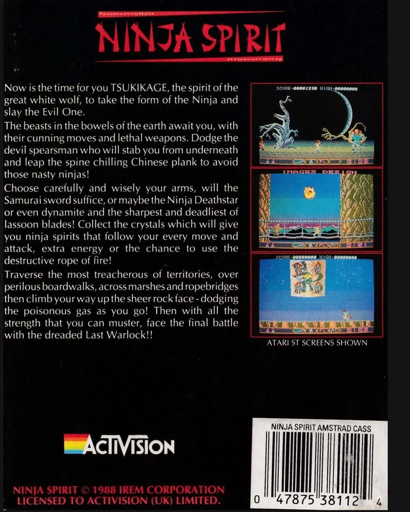 Ninja Spirit box back