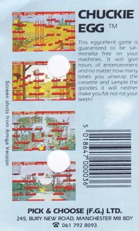 Chuckie Egg box back
