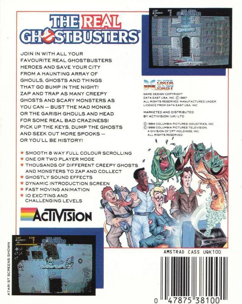 The Real Ghostbusters box back