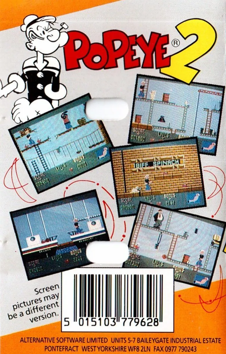 Popeye 2 box back