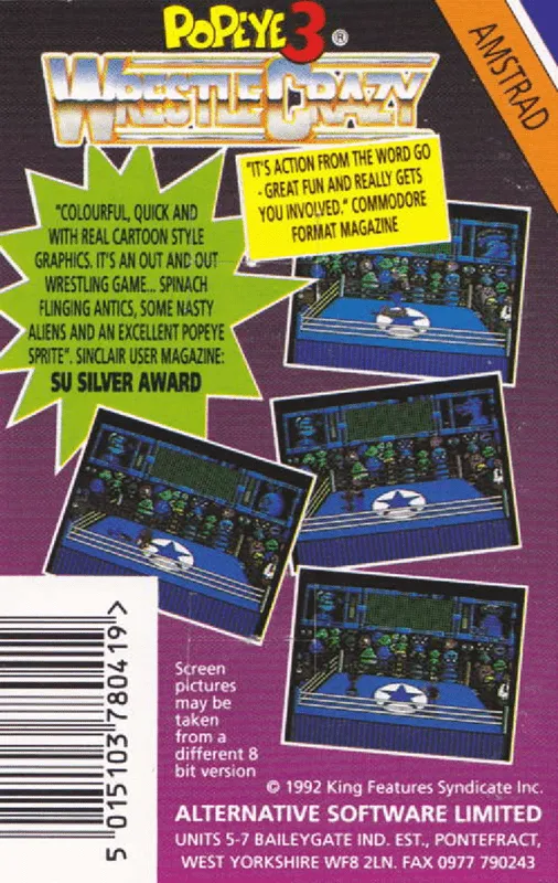 Popeye 3: WrestleCrazy box back