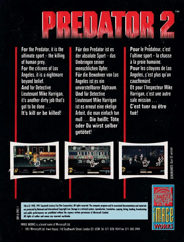 Predator 2 box back