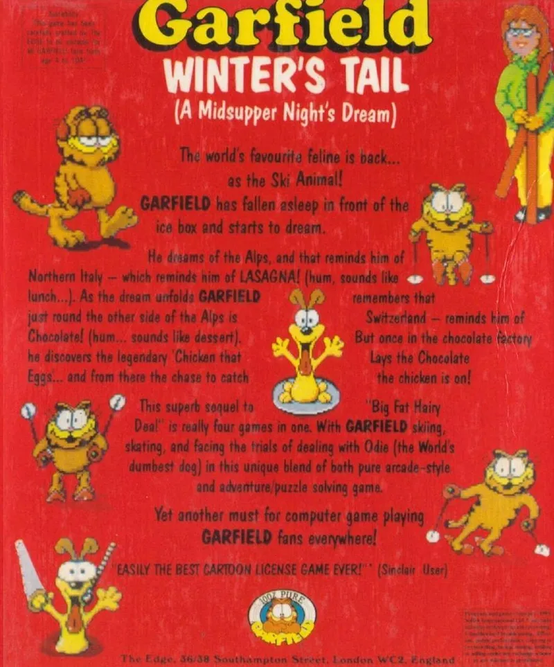 Garfield: Winter's Tail box back