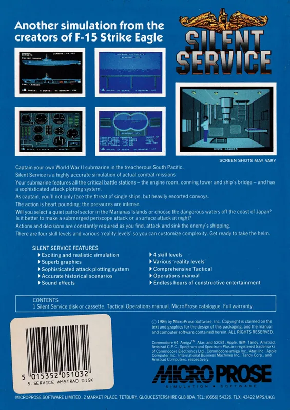 Silent Service box back