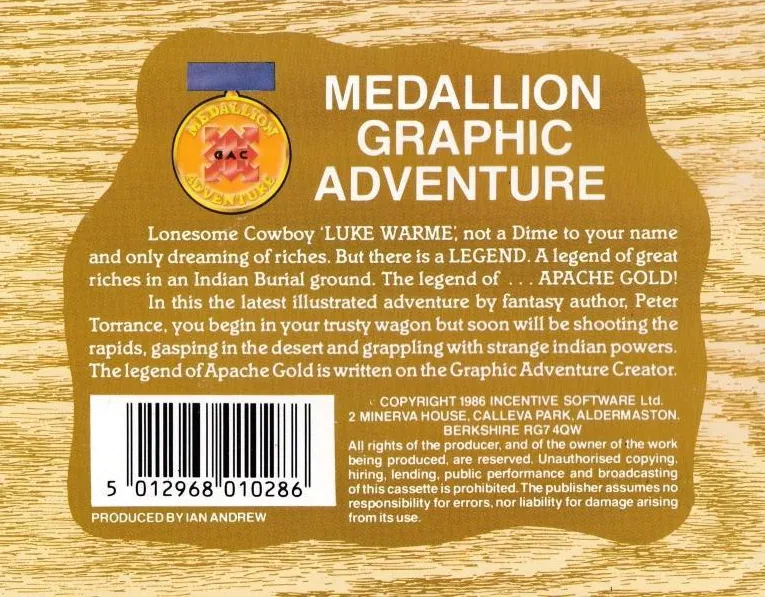 The Legend of Apache Gold box back