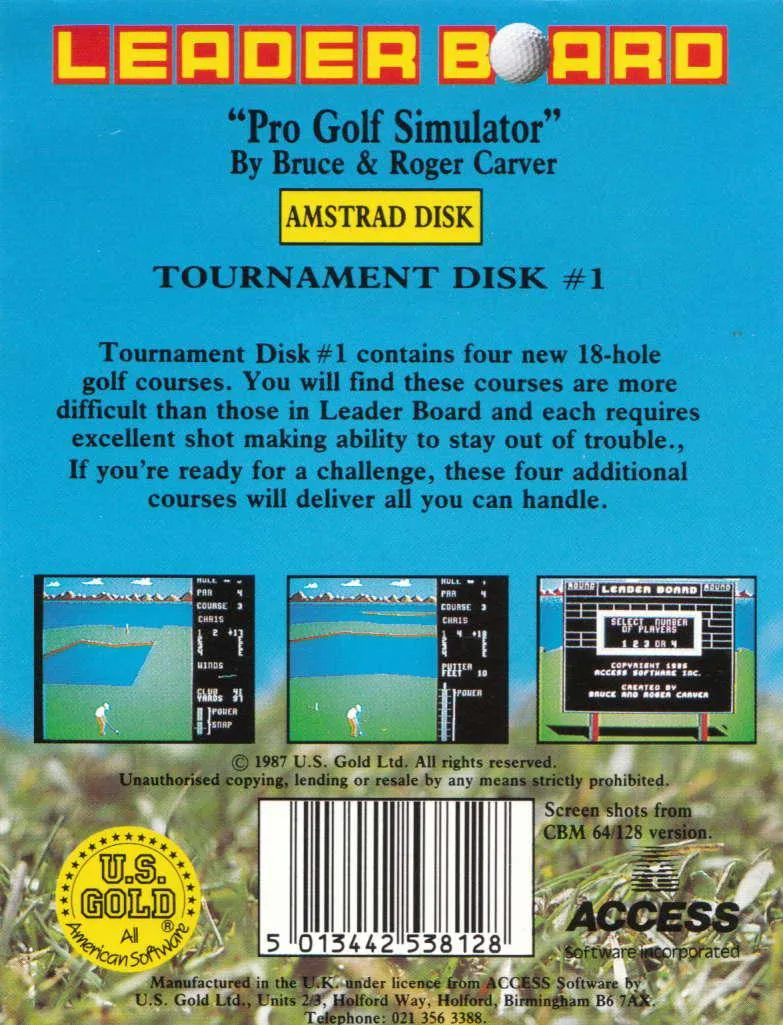 Leaderboard Tournament box back