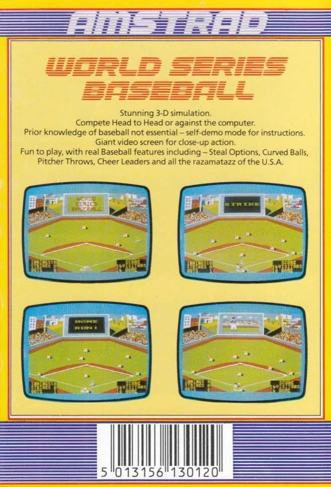World Series Baseball box back