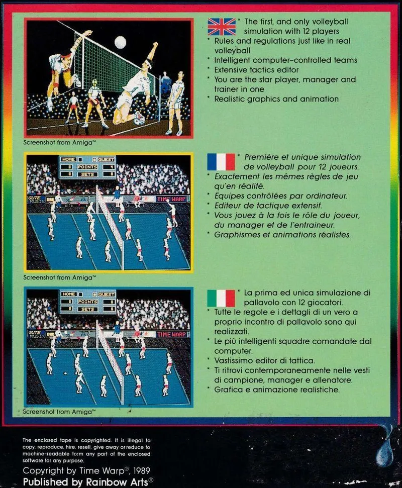 Volleyball Simulator box back