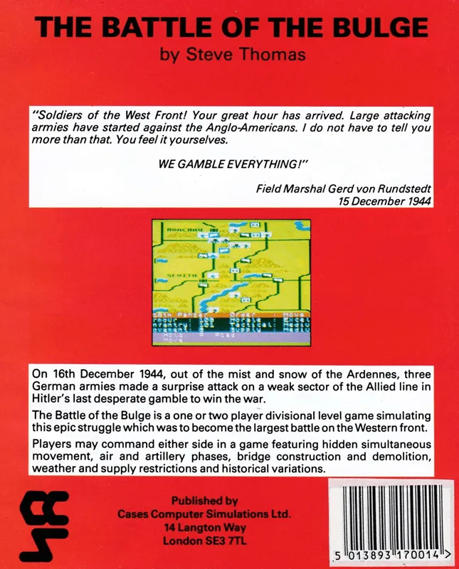 Battle of the Bulge box back