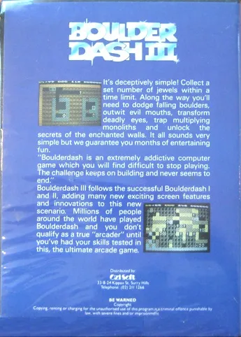 Boulder Dash III box back