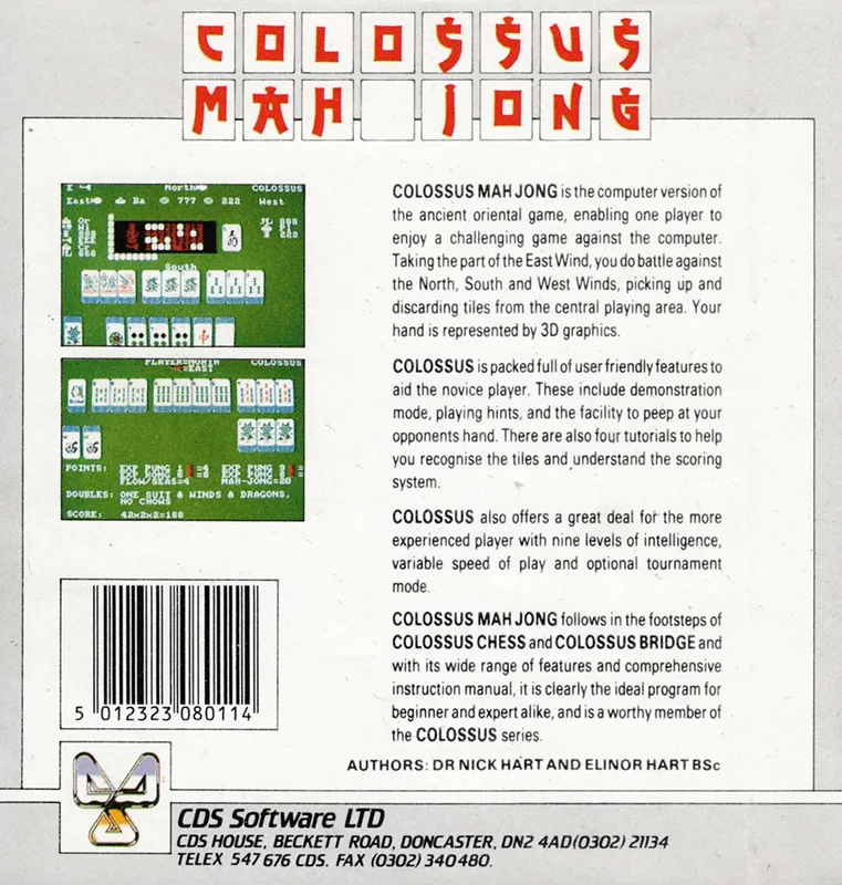 Colossus Mahjong box back