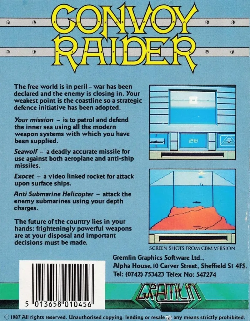 Convoy Raider box back