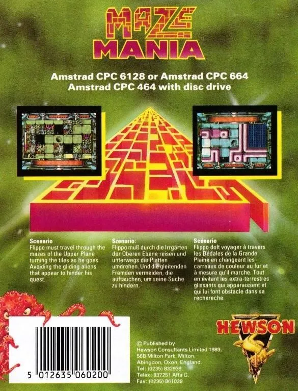 Maze Mania box back