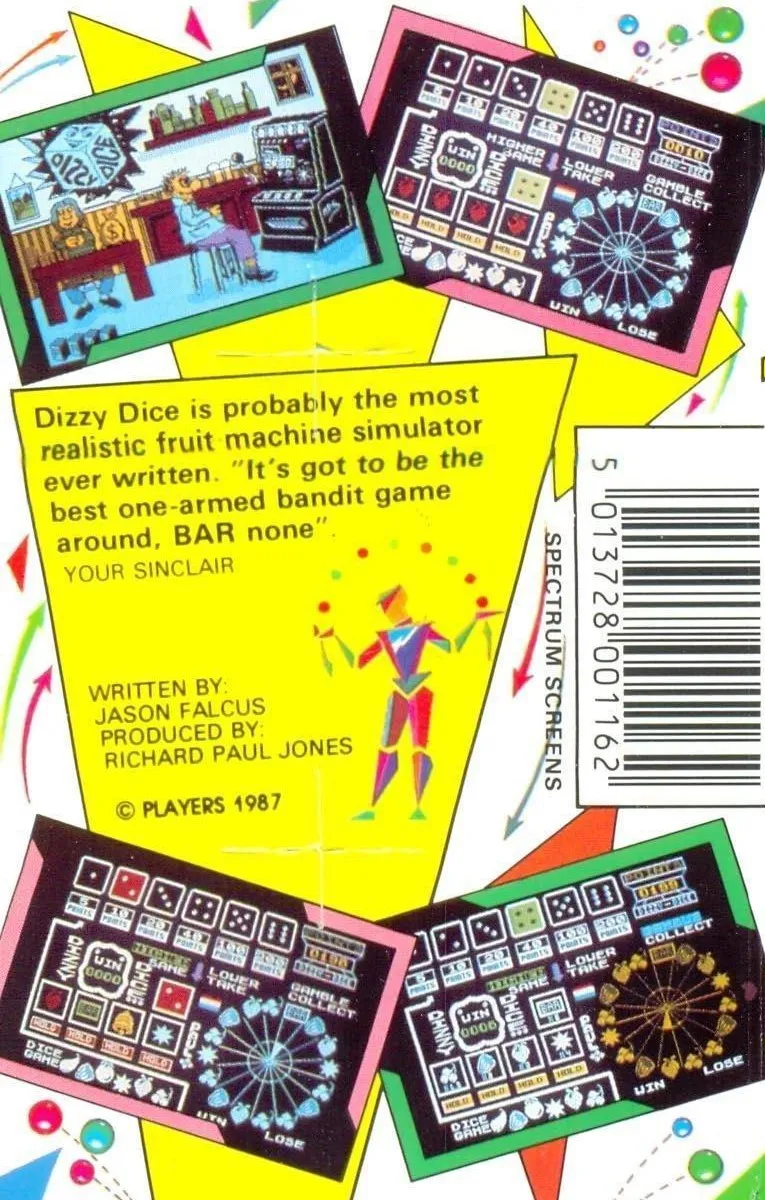Dizzy Dice box back