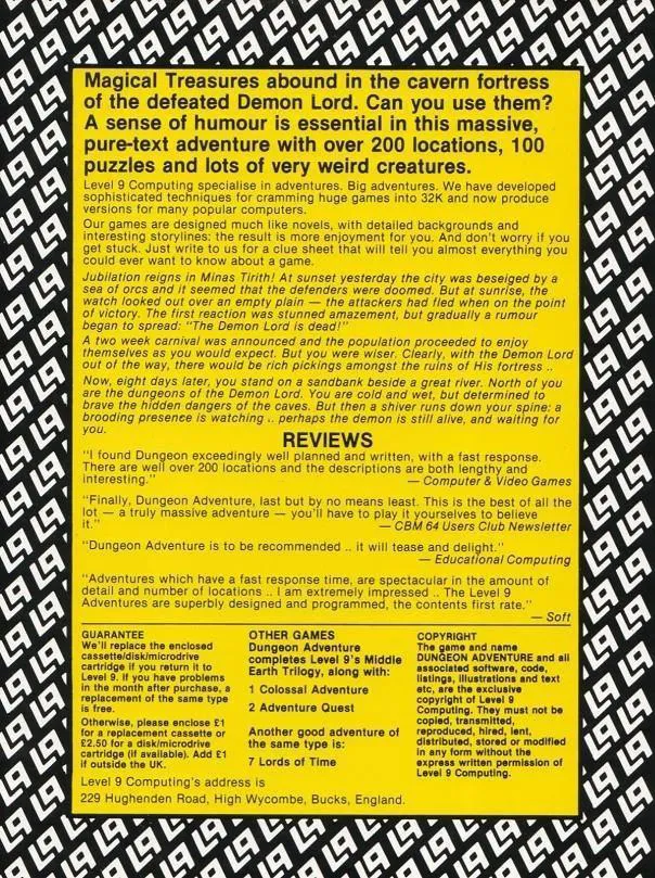 Dungeon Adventure box back