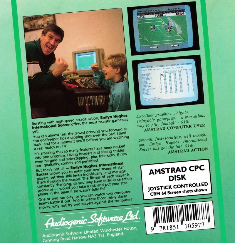 Emlyn Hughes International Soccer box back