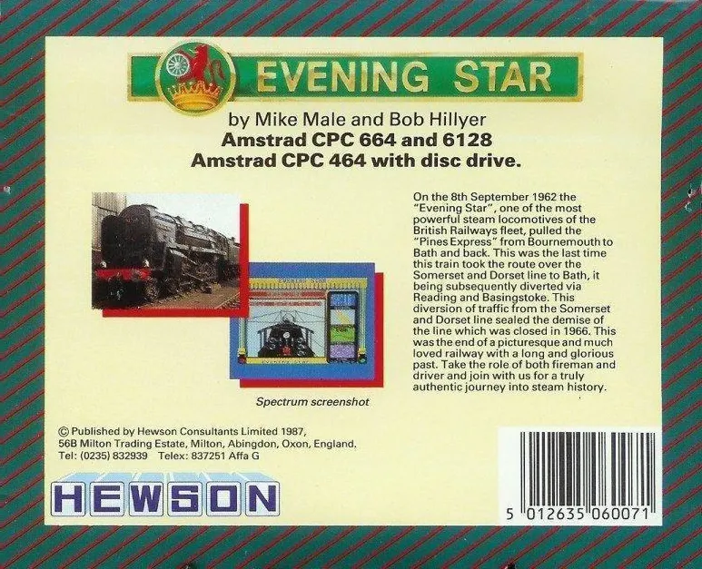 Evening Star box back