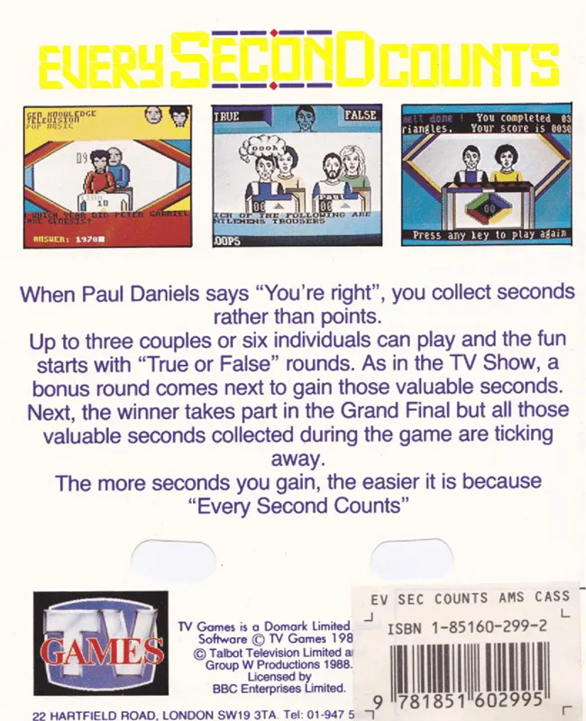 Every Second Counts box back
