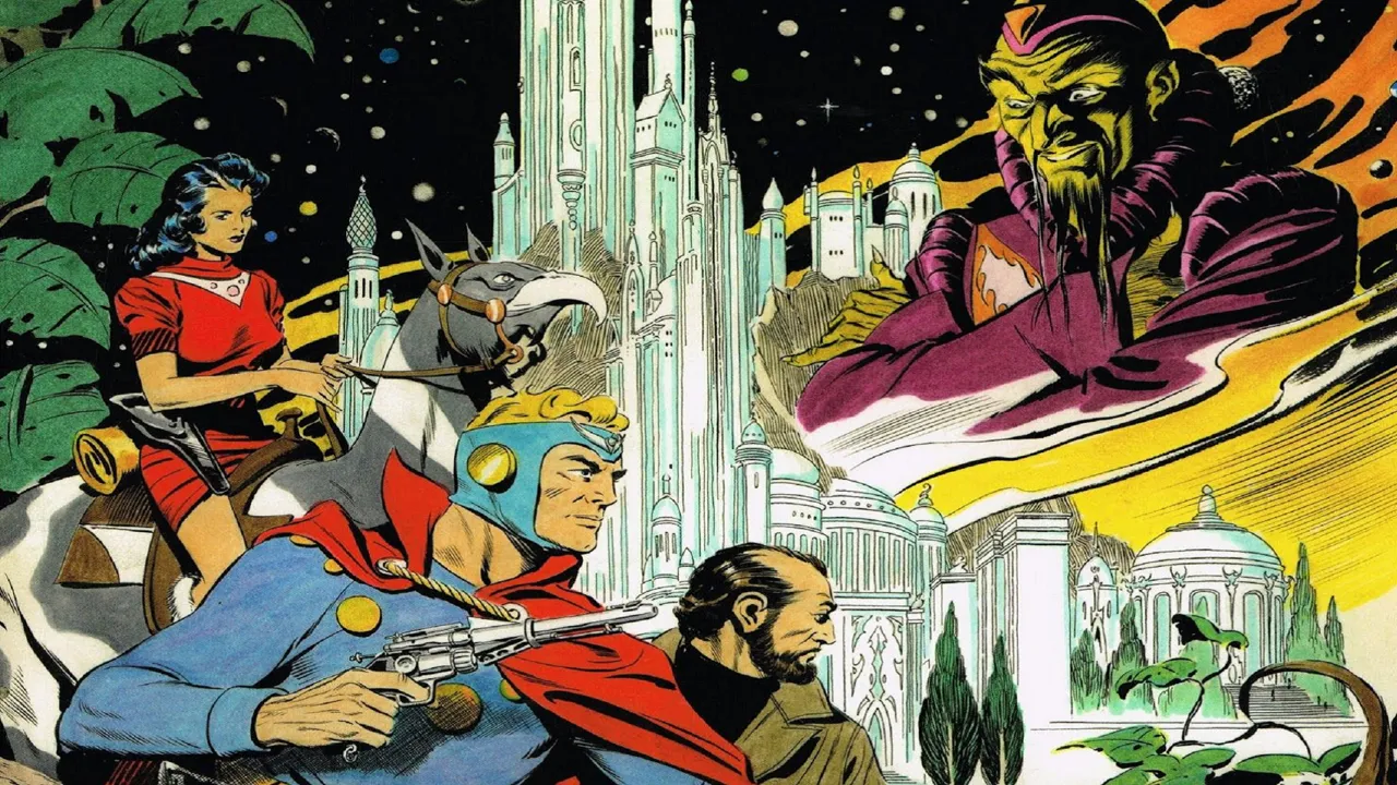 Backdrop artwork for Flash Gordon