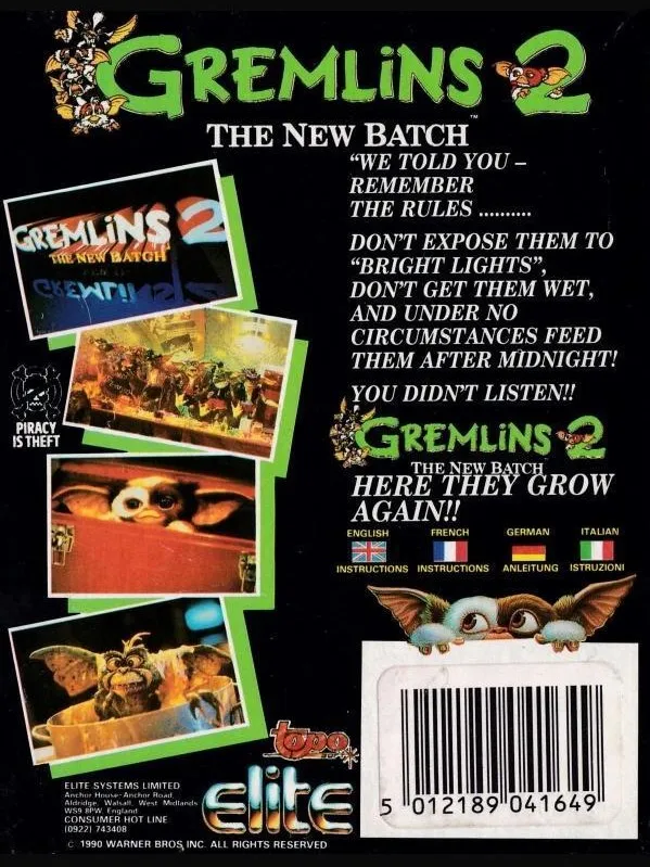 Gremlins 2: The New Batch box back