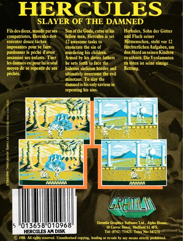Hercules: Slayer of the Damned! box back