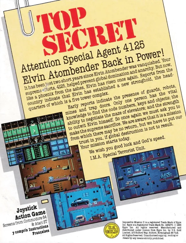 Impossible Mission II box back