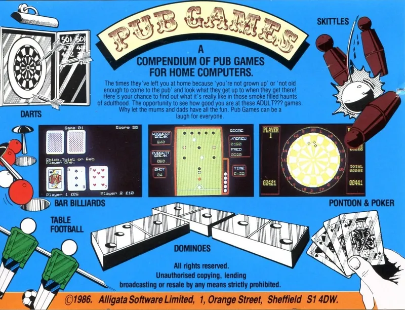 Pub Games box back