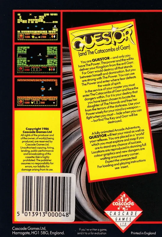 Questor box back