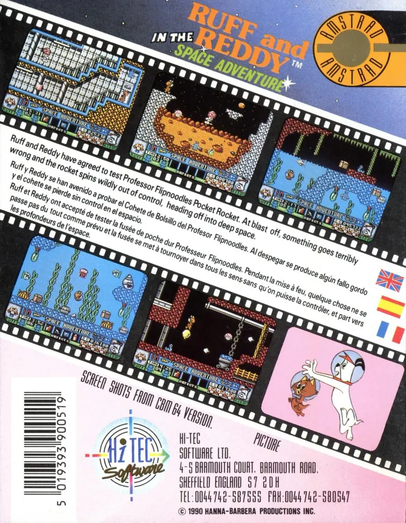 Ruff and Reddy in the Space Adventure box back