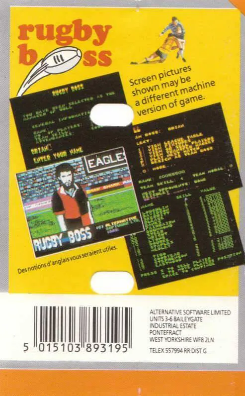 Rugby Boss box back