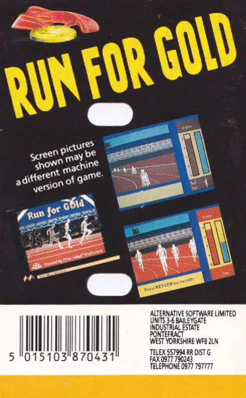 Run for Gold box back