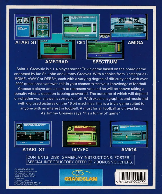 Saint and Greavsie box back