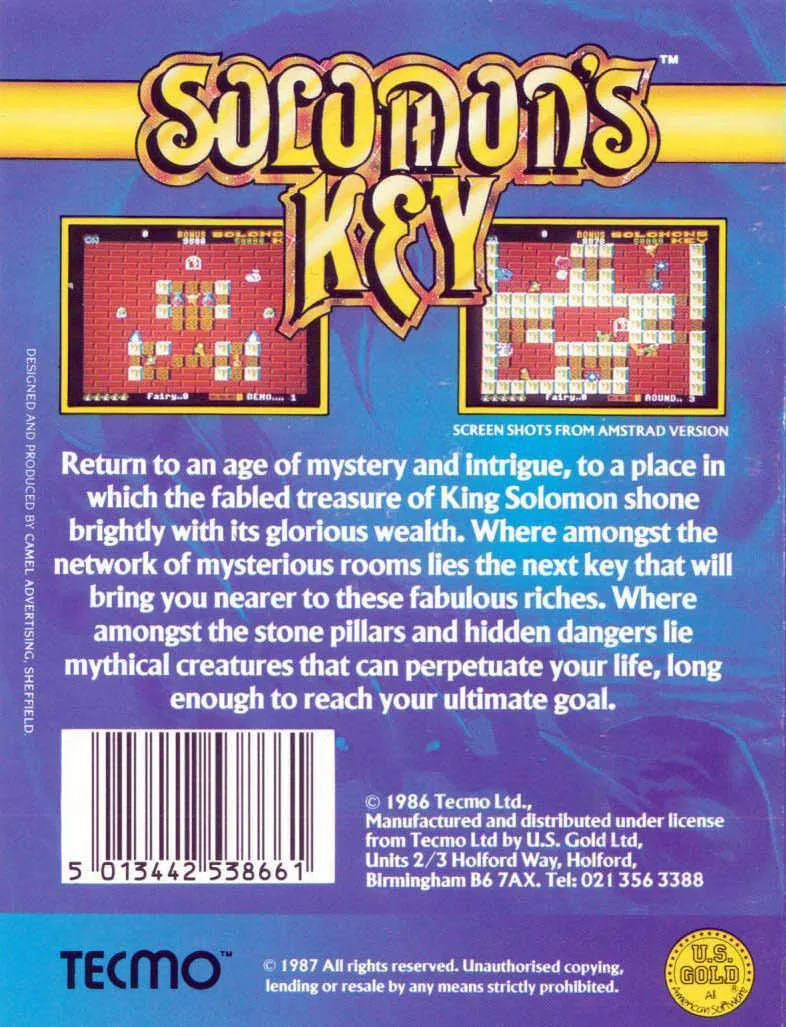 Solomon's Key box back