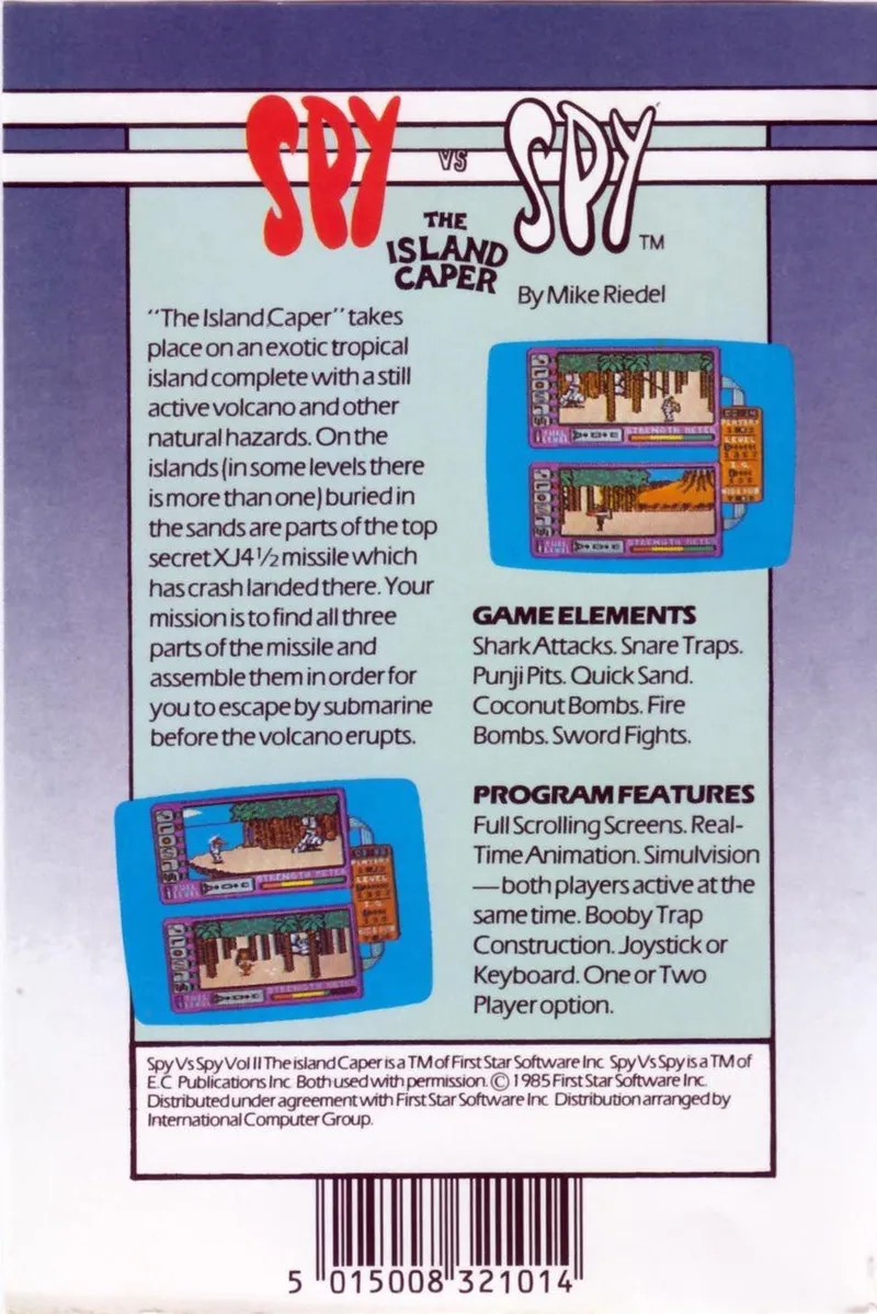Spy vs Spy II: The Island Caper box back