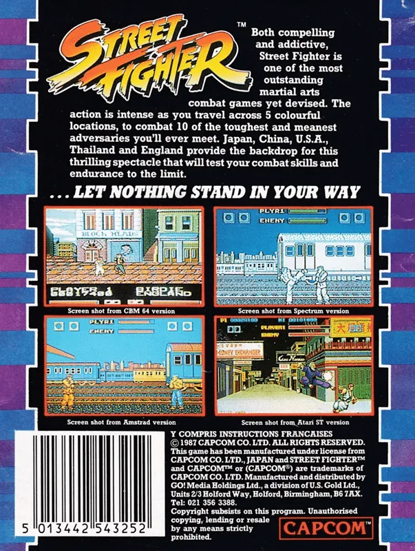 Street Fighter box back