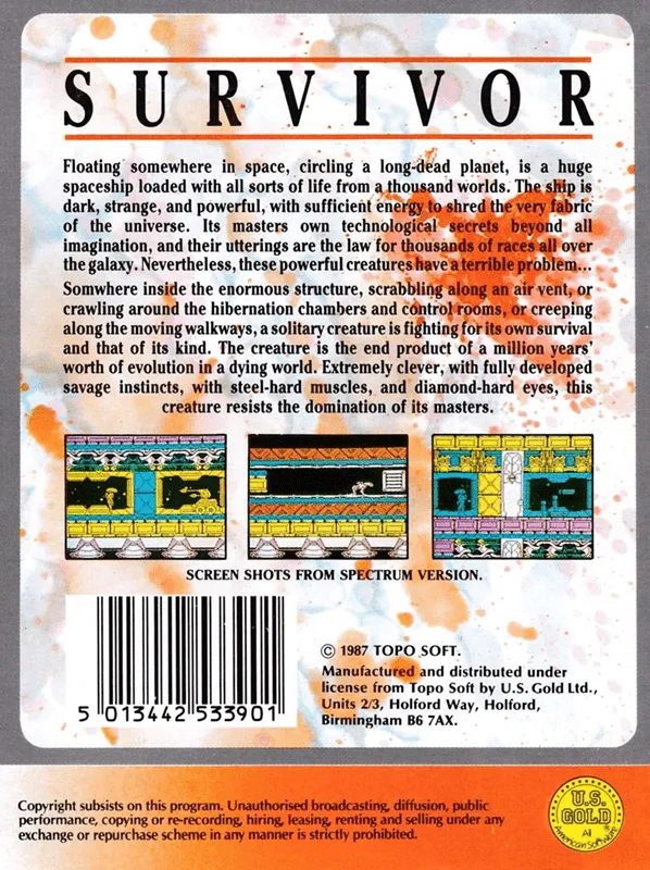 Survivor (Anirog) box back