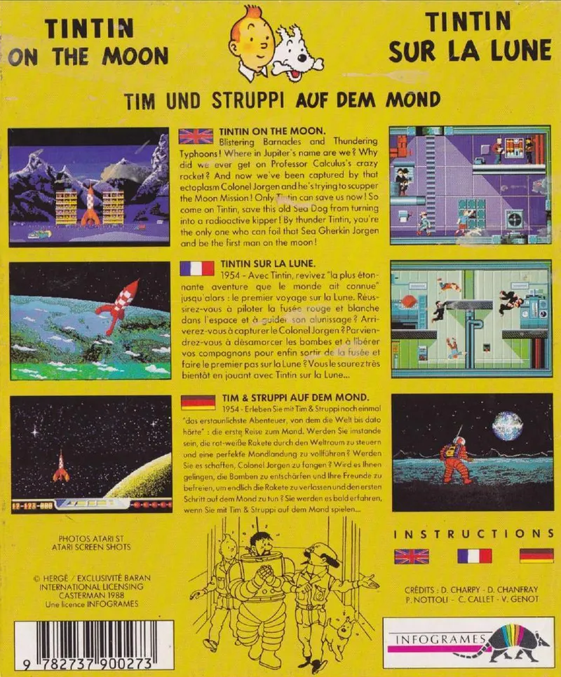 Tintin on the Moon box back