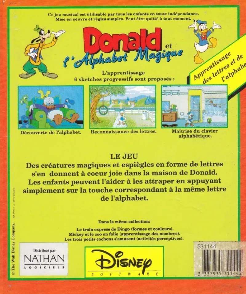 Donald's Alphabet Chase box back