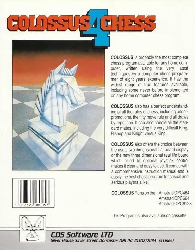 Colossus 4 Chess box back