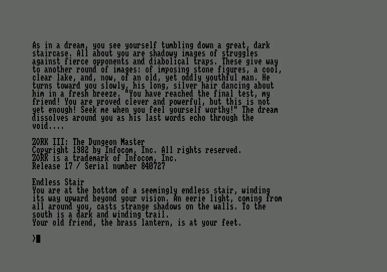 Backdrop artwork for Zork III: The Dungeon Master