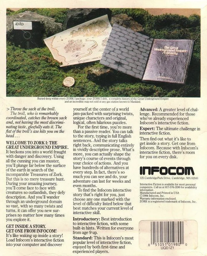 Zork I: The Great Underground Empire box back